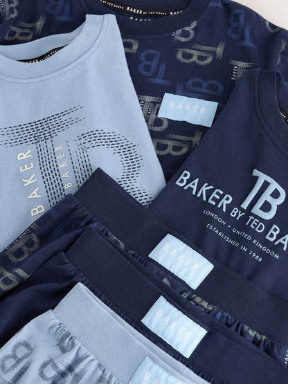 Baker by Ted Baker Blue/Navy 3 Pack Long Sleeve Pyjamas - image 7