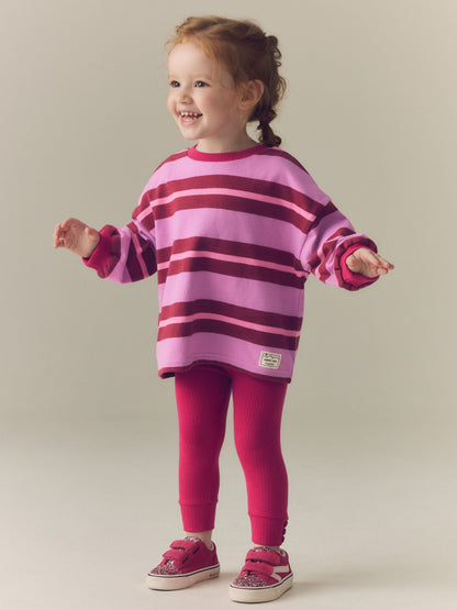 Pink/Purple Stripe Top and Leggings Set (3mths-7yrs) - image 1