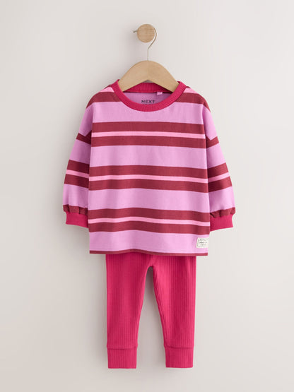 Pink/Purple Stripe Top and Leggings Set (3mths-7yrs) - image 5