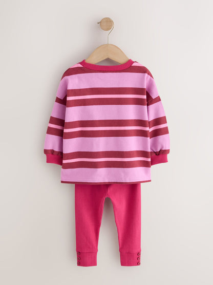 Pink/Purple Stripe Top and Leggings Set (3mths-7yrs) - image 7