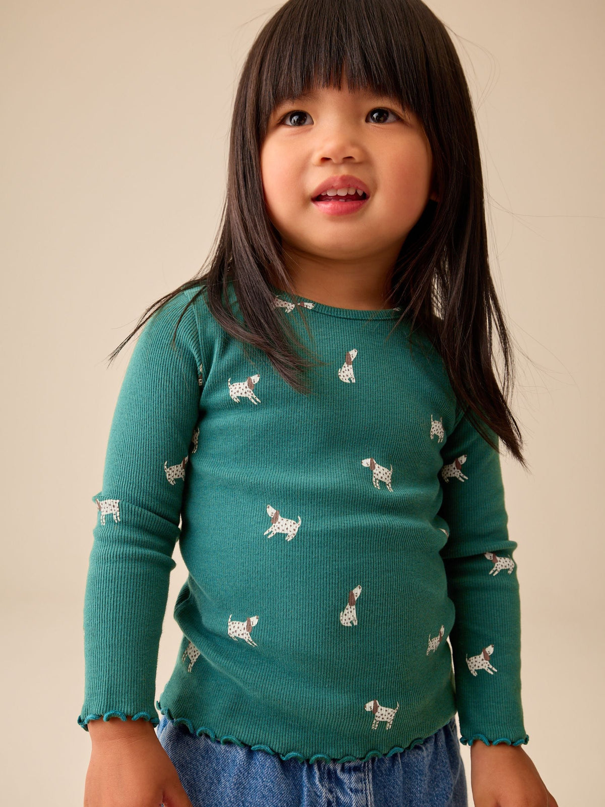 Dsiney Kidz - Green Long Sleeve Ribbed Top (3mths-7yrs) image 1