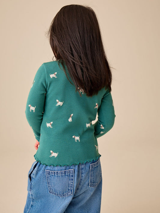 Dsiney Kidz - Green Long Sleeve Ribbed Top (3mths-7yrs) image 2