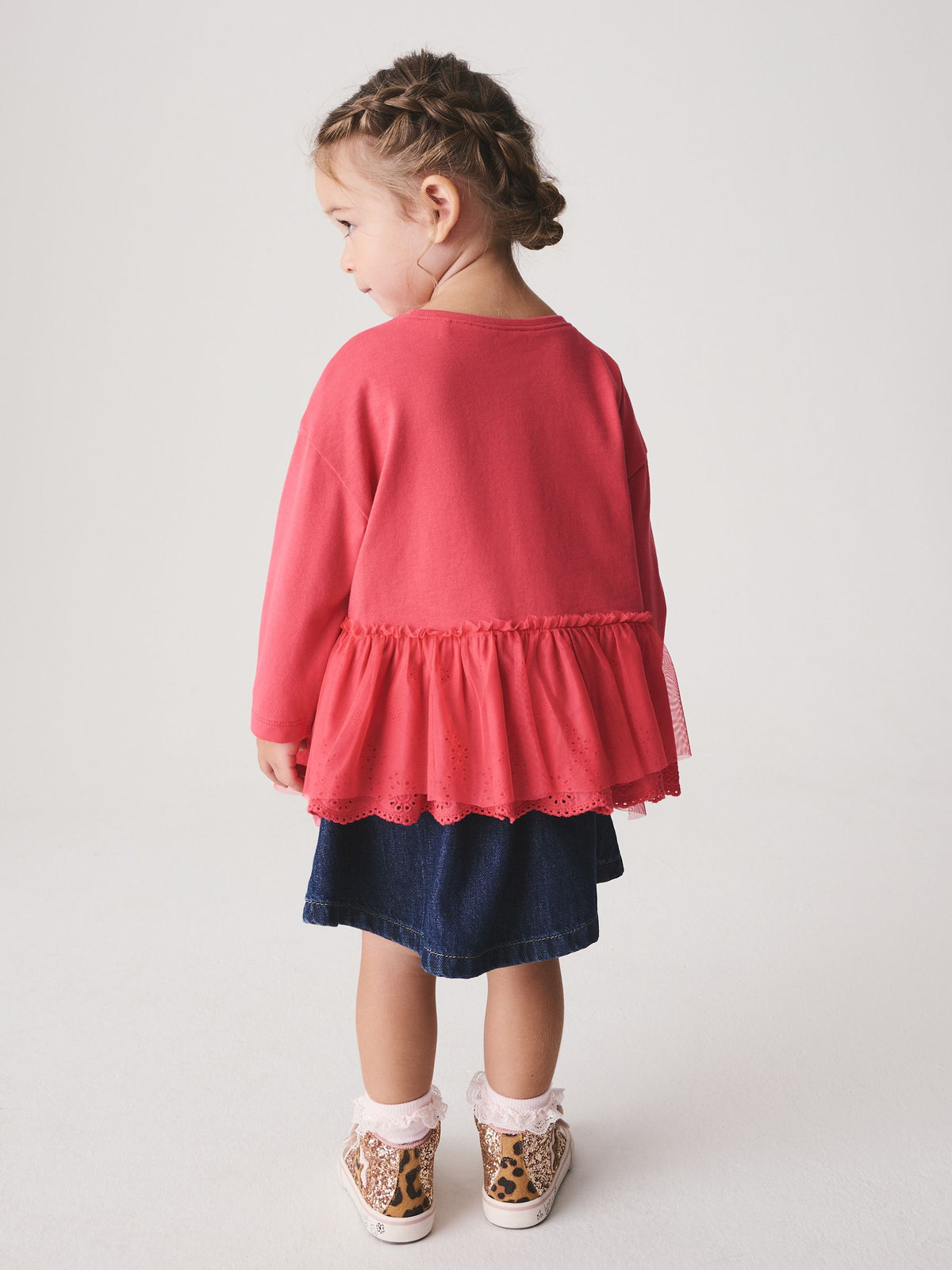 Pink Long Sleeve Mesh Hem Top (3mths-7yrs) - image 3