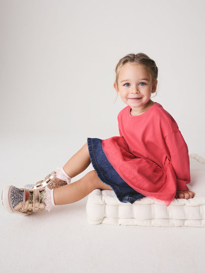 Pink Long Sleeve Mesh Hem Top (3mths-7yrs) - image 4