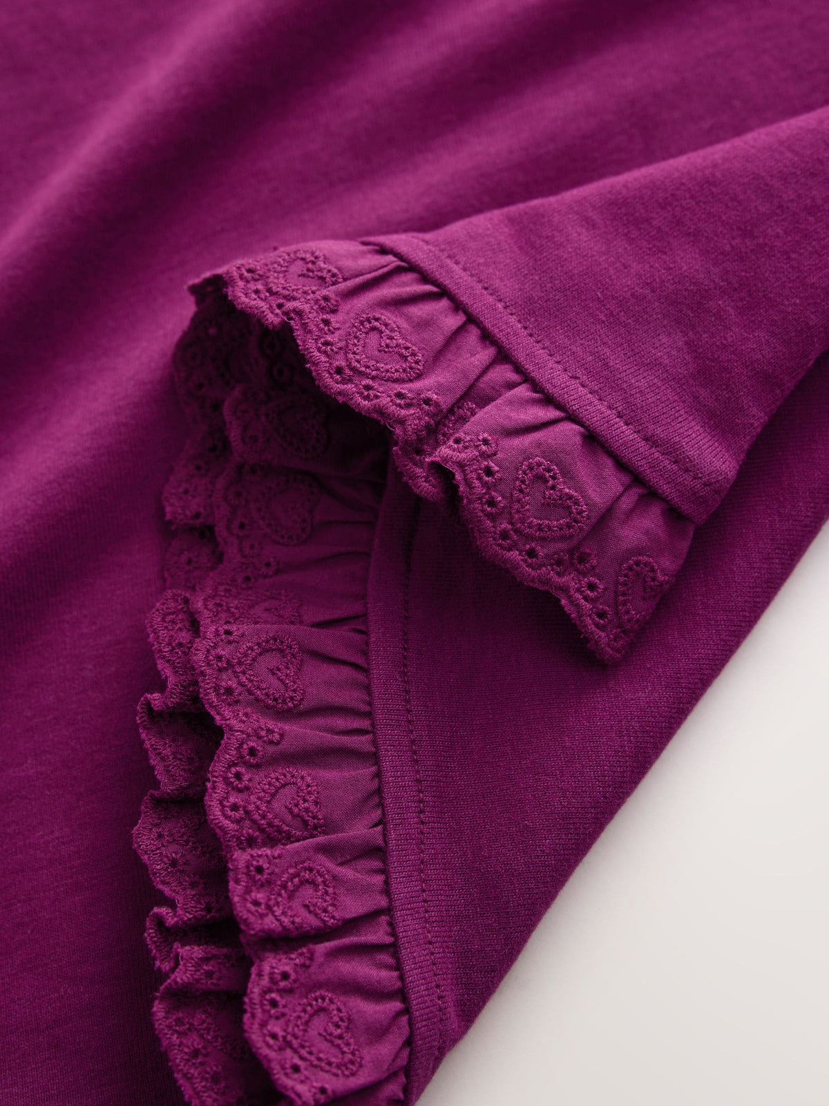 Burgundy Long Sleeve Broderie Hem Top (3mths-7yrs) - image 8
