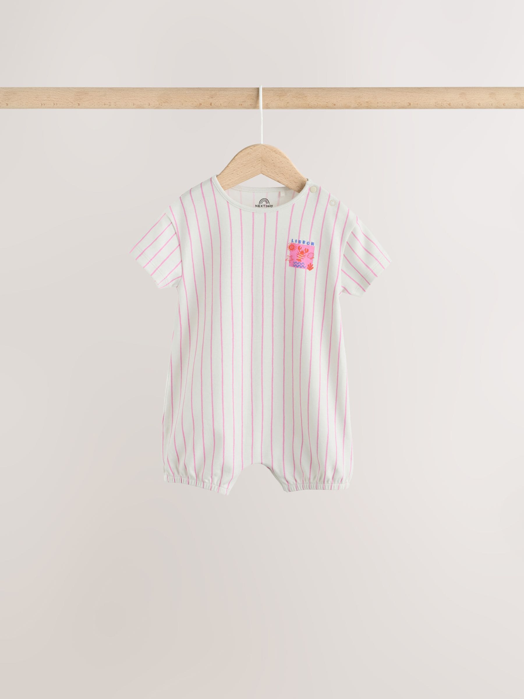 Pink and Red Lobster Printed T-Shirt Baby Romper image 2