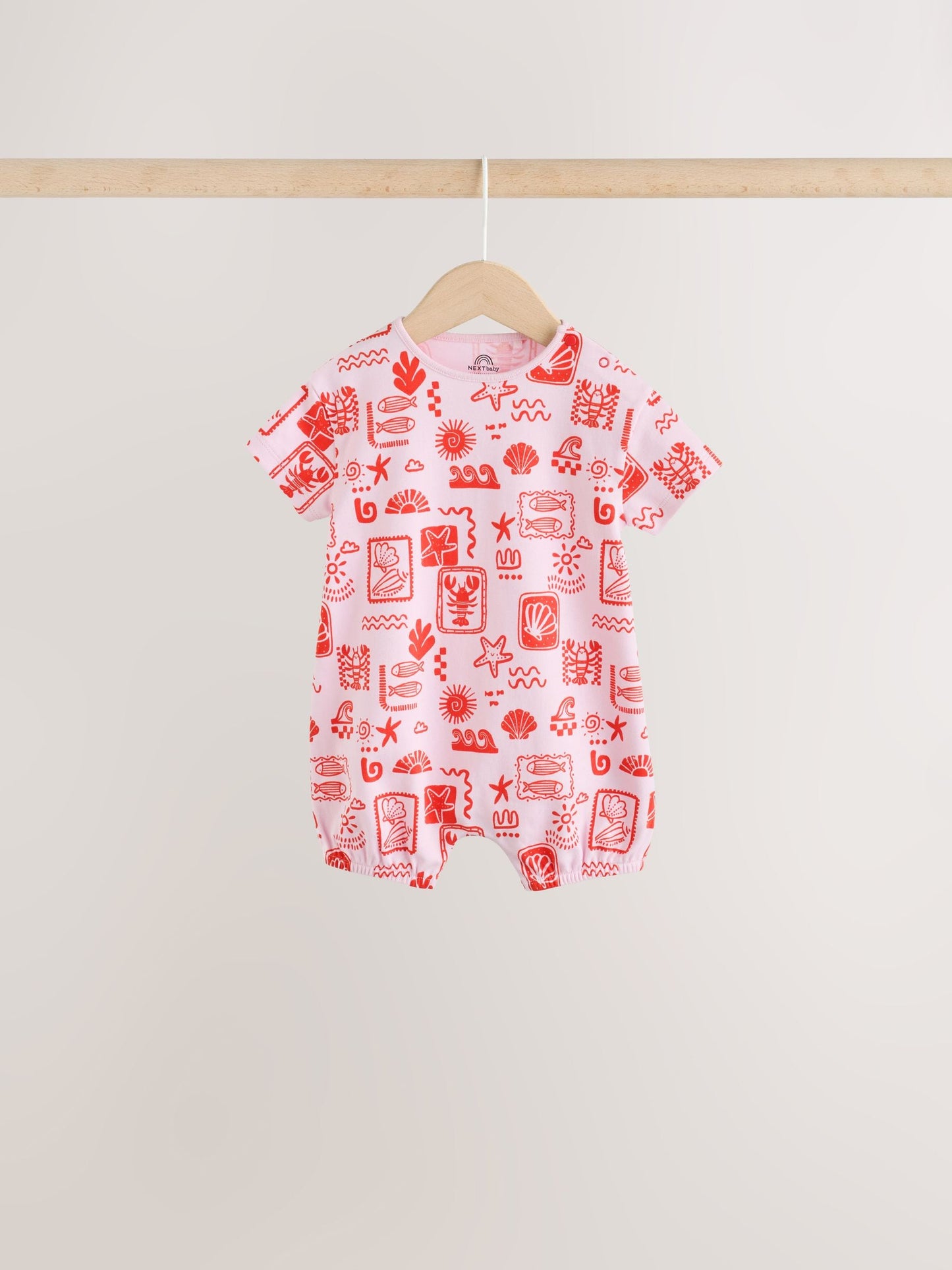 Pink and Red Lobster Printed T-Shirt Baby Romper image 3