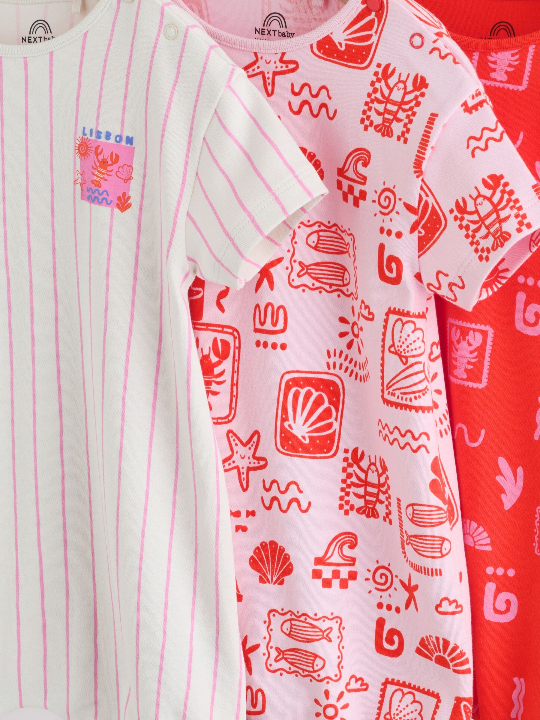 Pink and Red Lobster Printed T-Shirt Baby Romper image 7