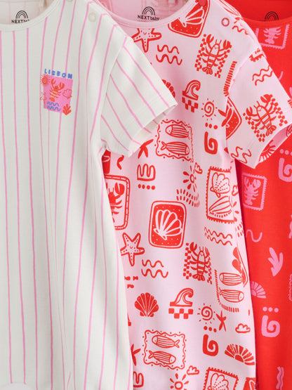 Pink and Red Lobster Printed T-Shirt Baby Romper image 7