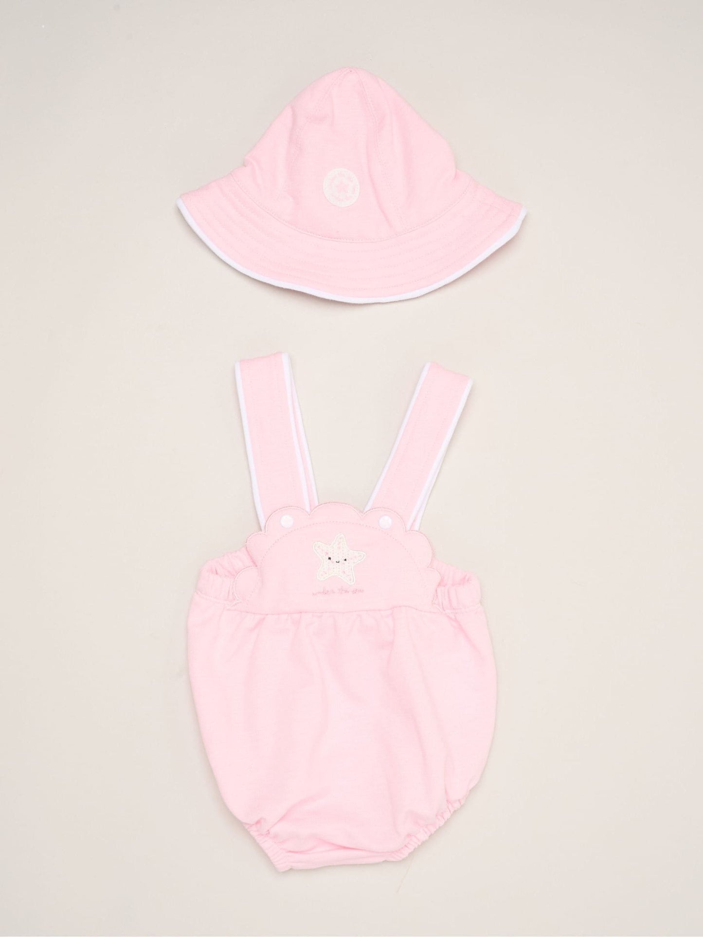 Rock-A-Bye Baby Boutique Pink Star Romper and Hat Outfit Set image 1
