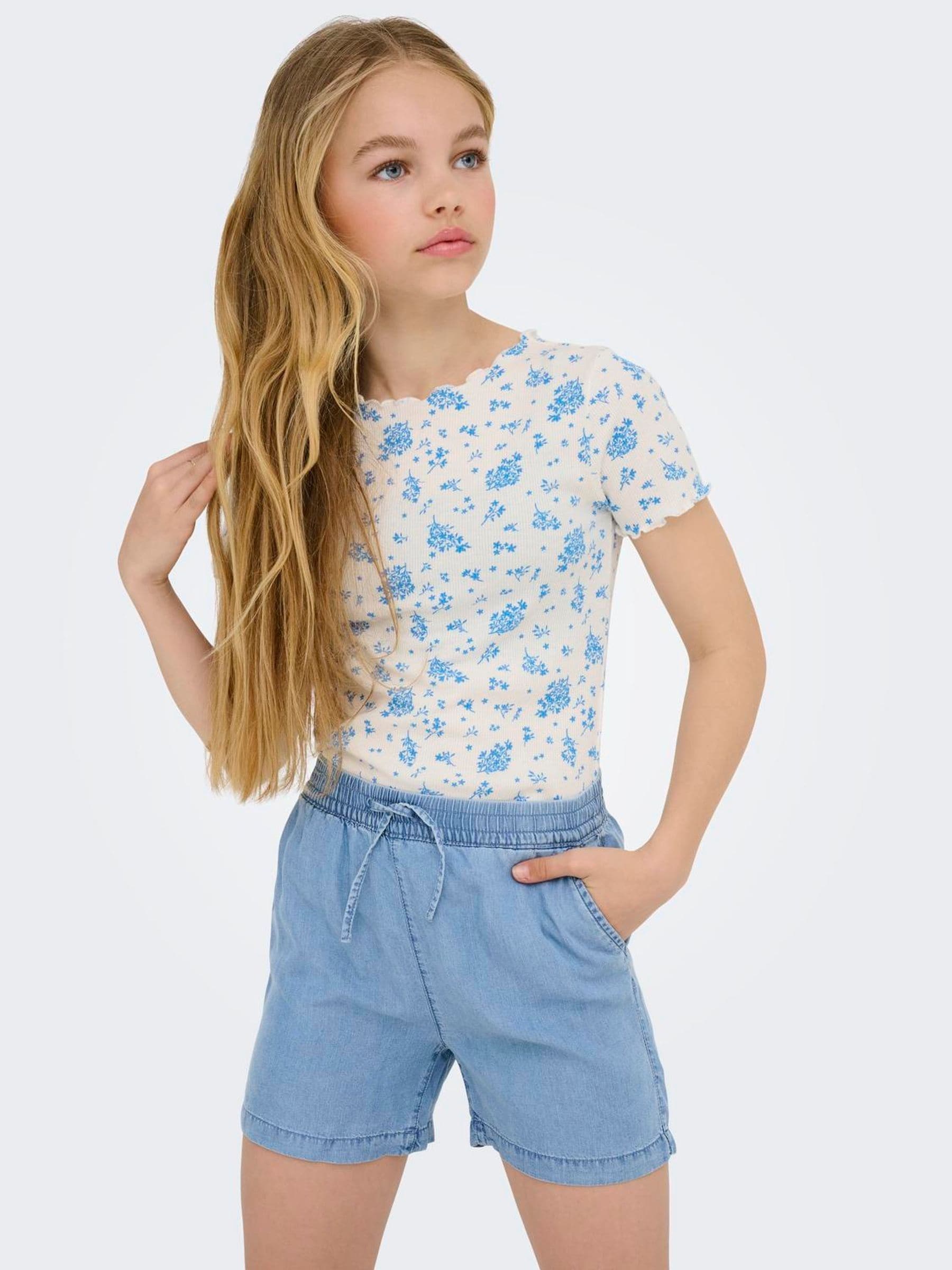Dsiney Kidz - ONLY KIDS Blue Drawstring Supersoft Chambray Denim Shorts image 3