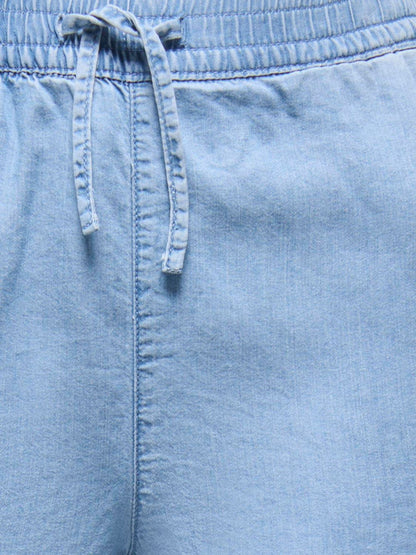 Dsiney Kidz - ONLY KIDS Blue Drawstring Supersoft Chambray Denim Shorts image 6