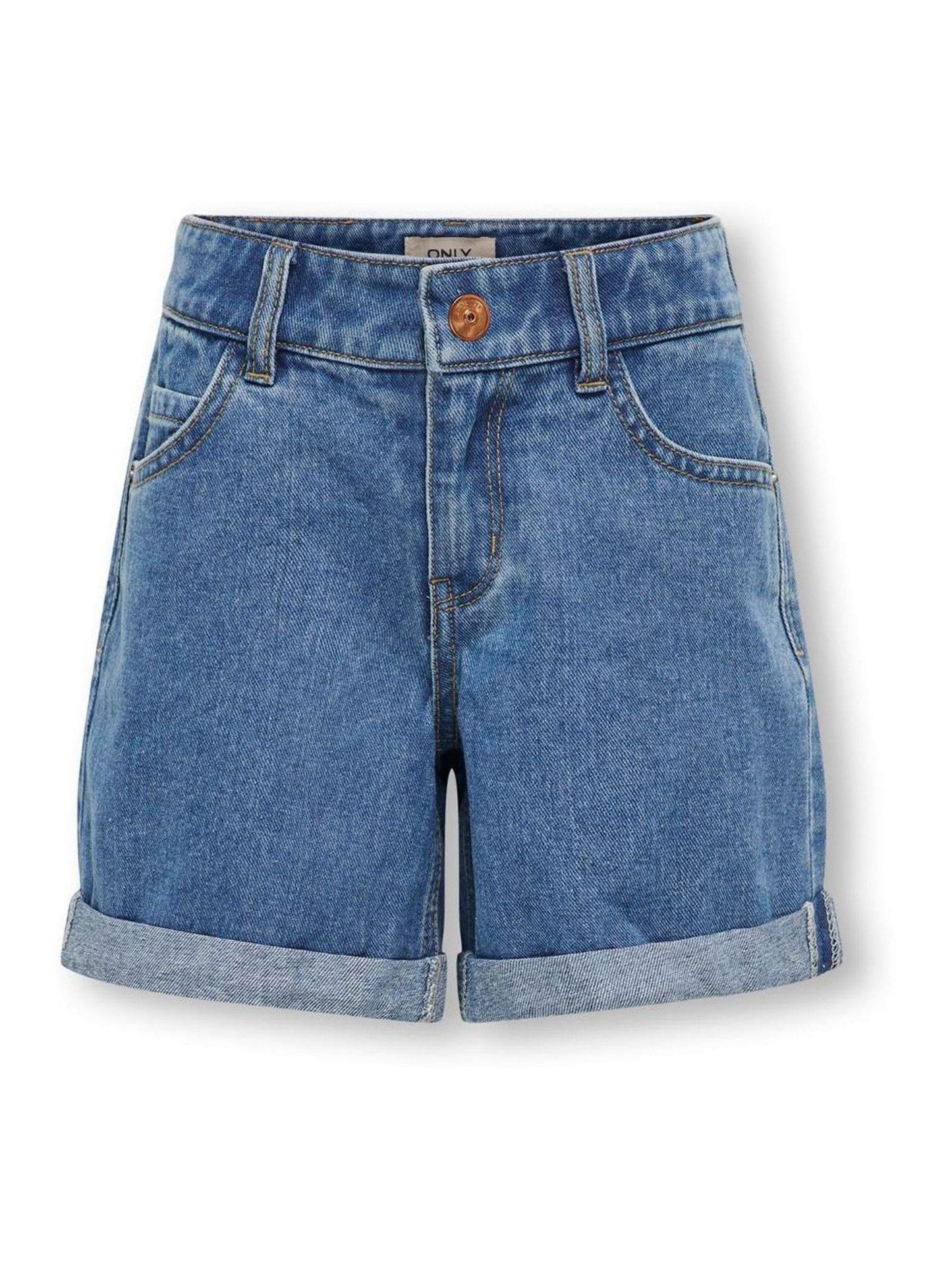 Dsiney Kidz - ONLY KIDS Blue Regular Waist Mom Fit Denim Shorts image 5