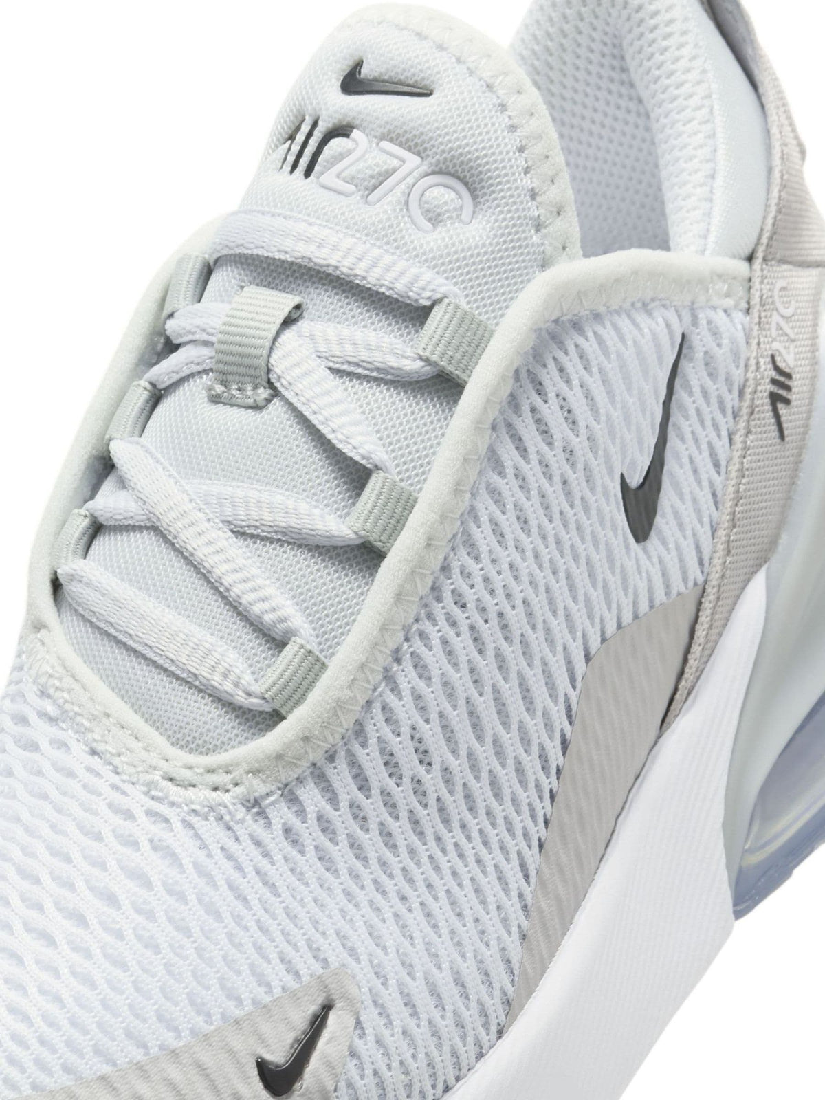 Nike White/Light Grey Junior Air Max 270 Trainers - image 5