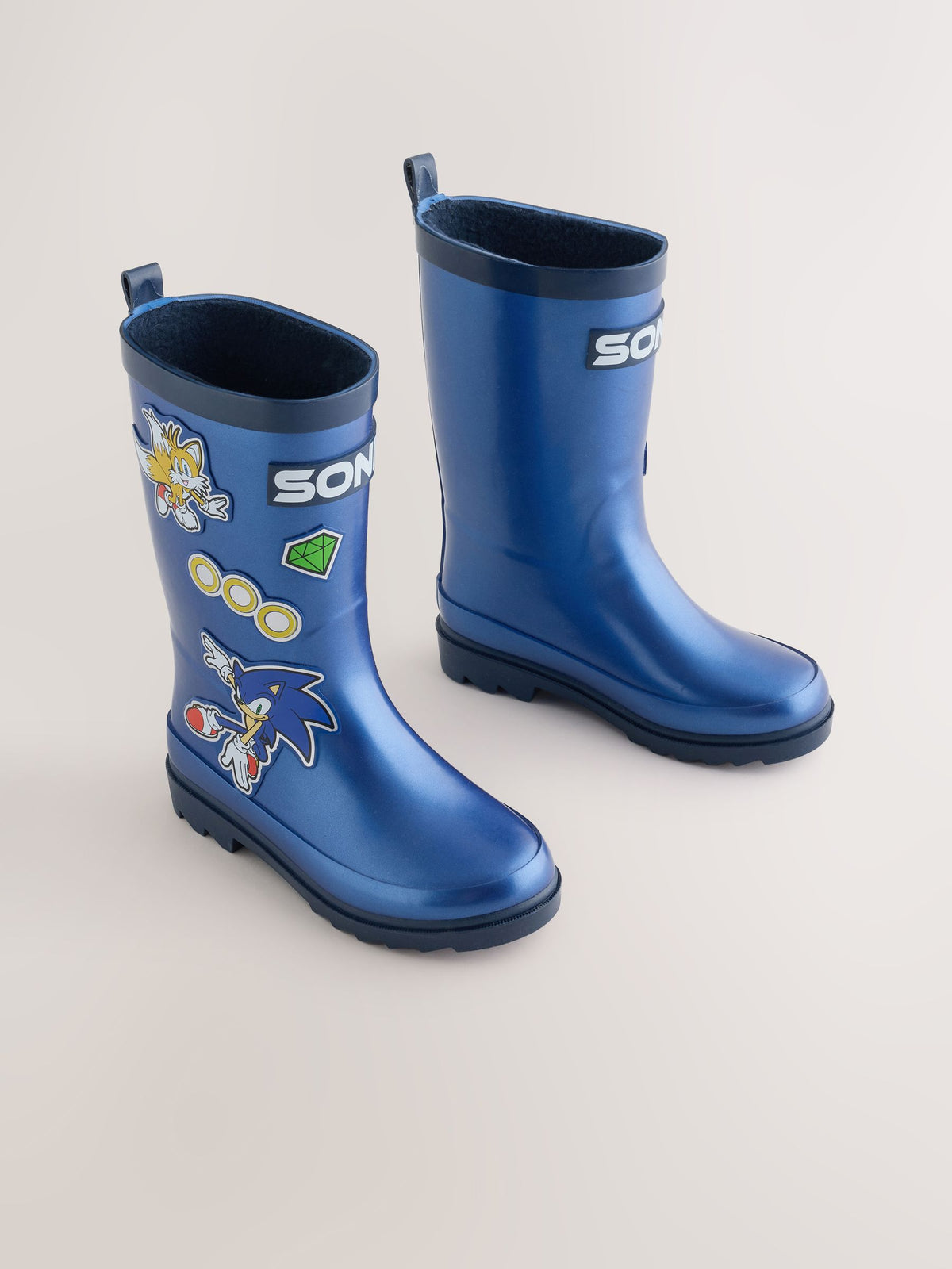 Blue Metallic Sonic Rubber Wellies - image 1