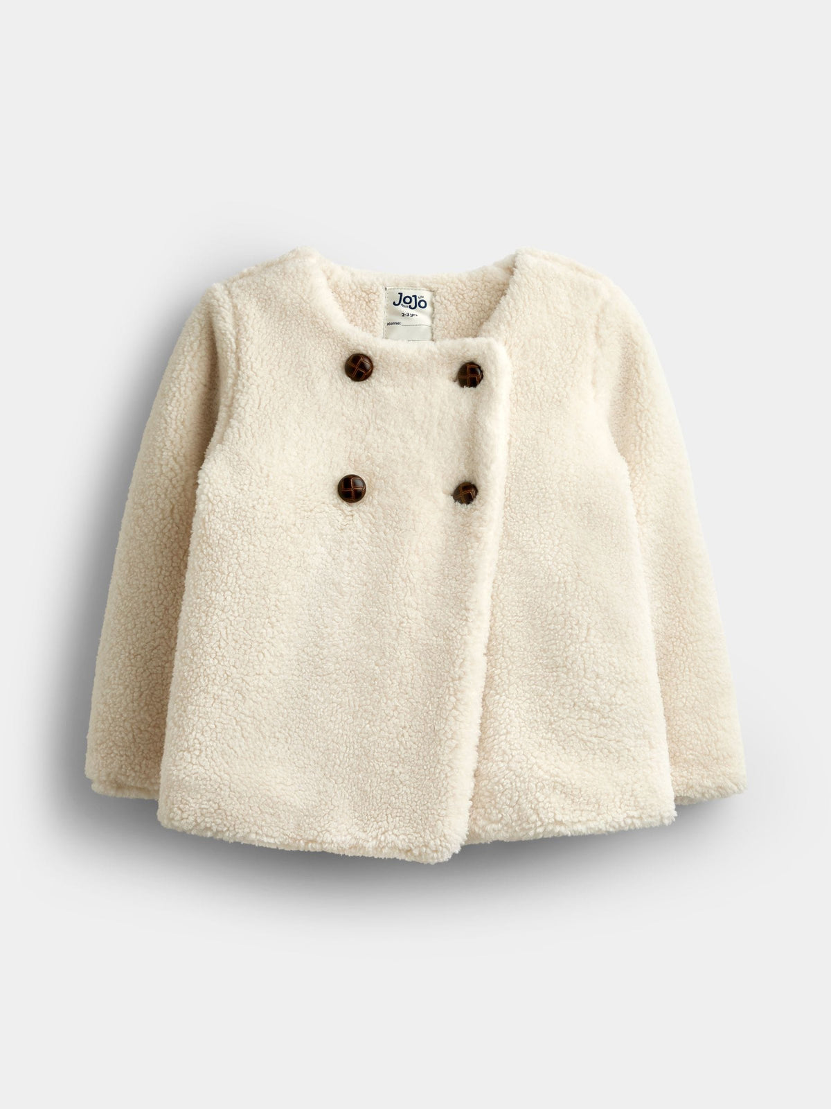 JoJo Maman Bébé Cream Double Breasted Borg Cape Jacket - image 1