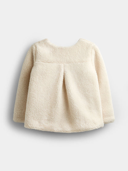 JoJo Maman Bébé Cream Double Breasted Borg Cape Jacket - image 2