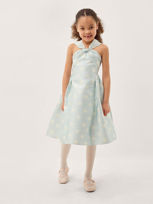 Monsoon Blue Marney Polka Dot Party Dress image 1