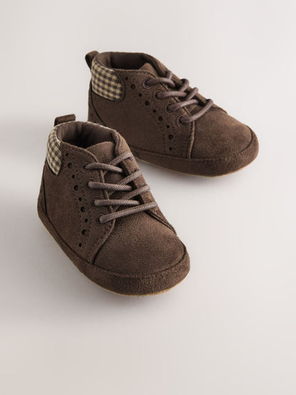 Dsiney Kidz - Chocolate Brown Lace Up Baby Boots (0-2mths) image 1
