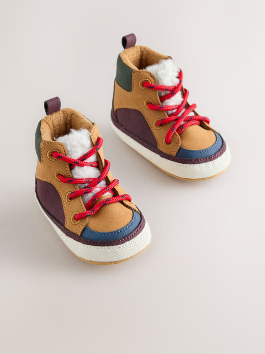 Dsiney Kidz - Tan Brown Lace Up Baby Hiker Boots (0-2mths) image 1