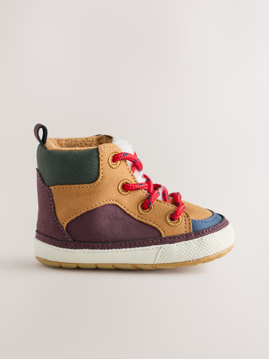 Dsiney Kidz - Tan Brown Lace Up Baby Hiker Boots (0-2mths) image 2
