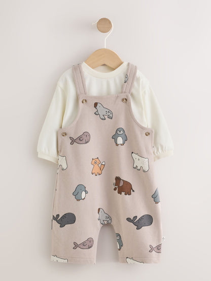 Grey Winter Character Jersey Dungaree and Bodysuit Baby Set (0mths-2yrs) - image 1
