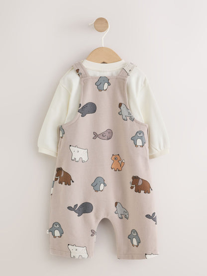 Grey Winter Character Jersey Dungaree and Bodysuit Baby Set (0mths-2yrs) - image 2