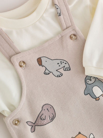 Grey Winter Character Jersey Dungaree and Bodysuit Baby Set (0mths-2yrs) - image 3