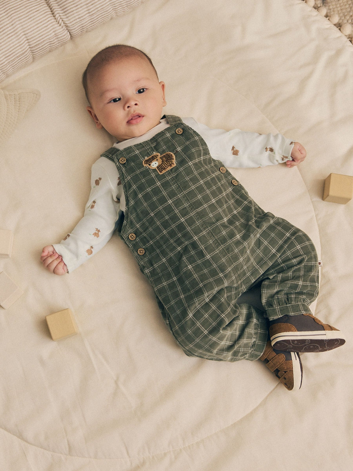 Hamish Green Check Cord Dungarees and Bodysuit Baby Set (0mths-2yrs) - image 1