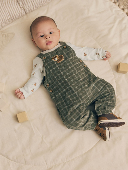Hamish Green Check Cord Dungarees and Bodysuit Baby Set (0mths-2yrs) - image 1