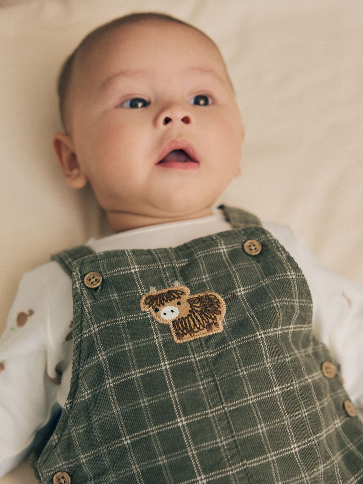 Hamish Green Check Cord Dungarees and Bodysuit Baby Set (0mths-2yrs) - image 3