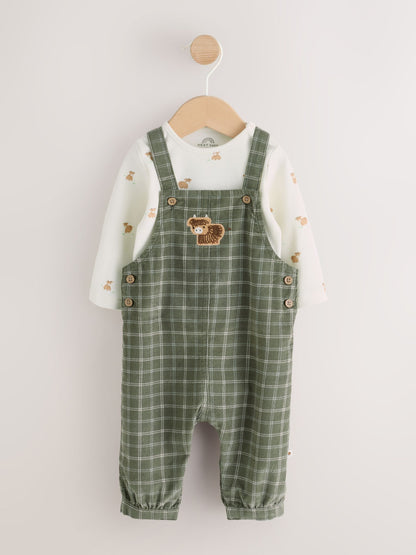 Hamish Green Check Cord Dungarees and Bodysuit Baby Set (0mths-2yrs) - image 5
