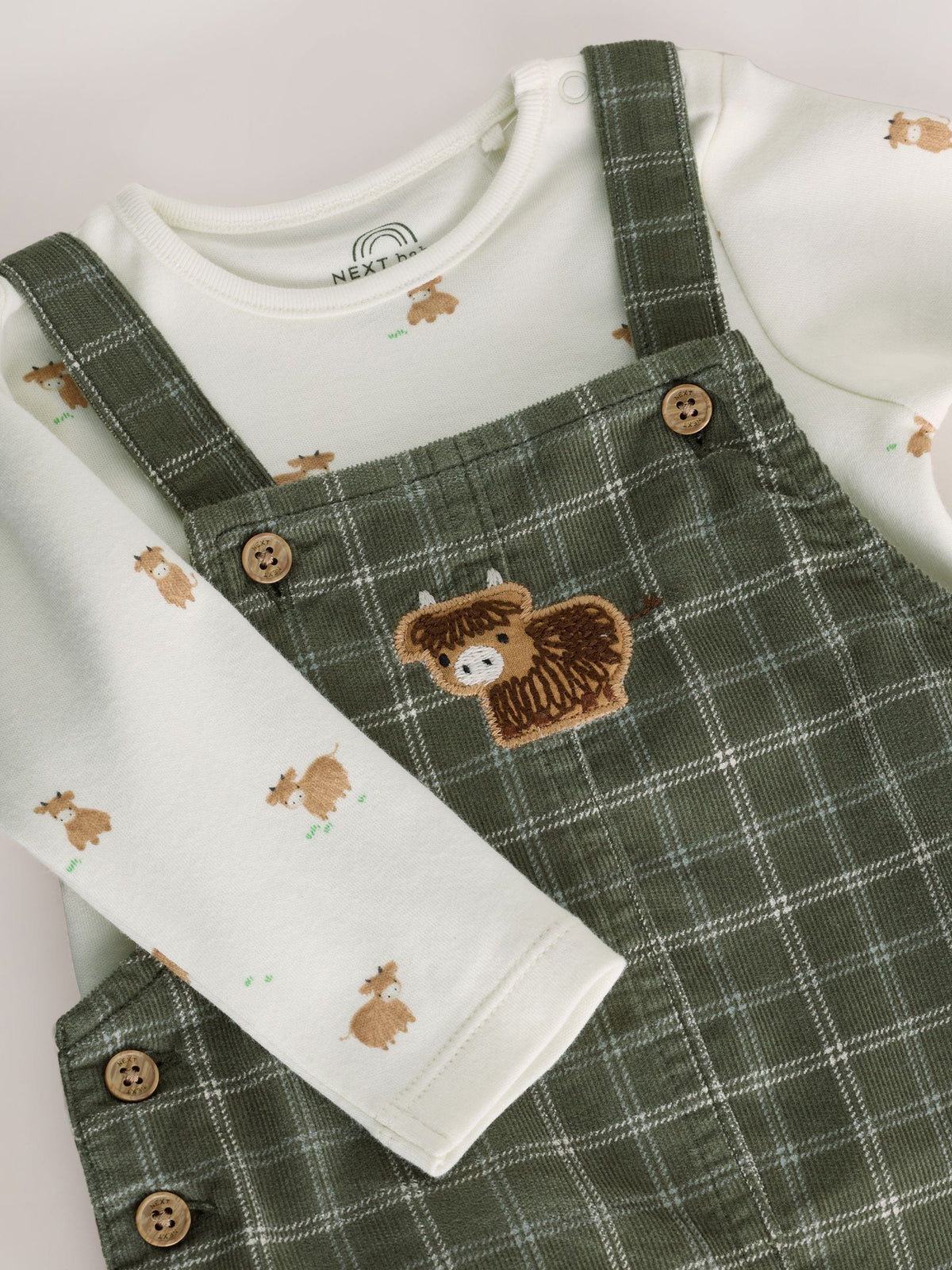 Hamish Green Check Cord Dungarees and Bodysuit Baby Set (0mths-2yrs) - image 8