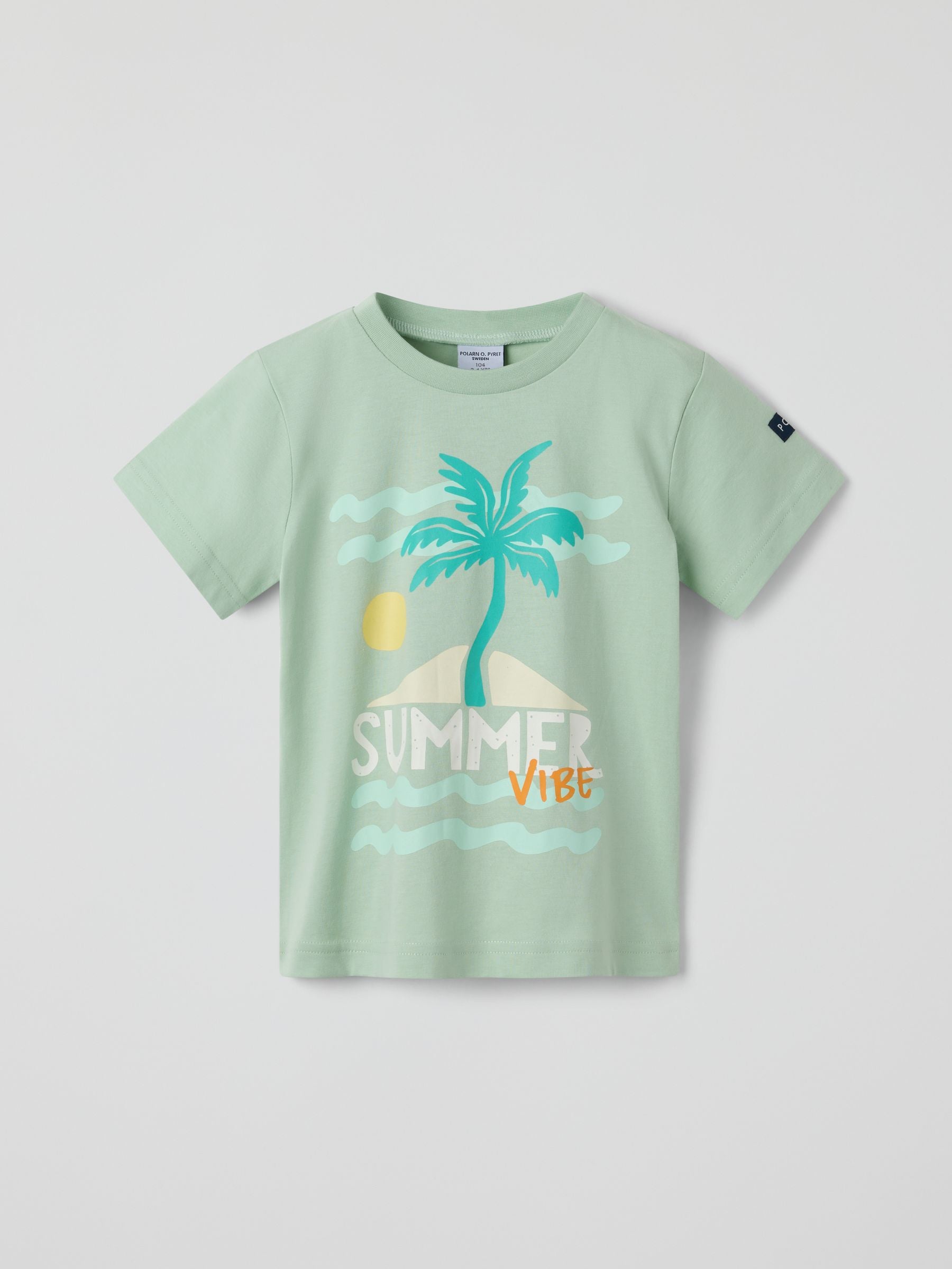 Polarn O. Pyret Green Cotton Printed T-Shirt image 1