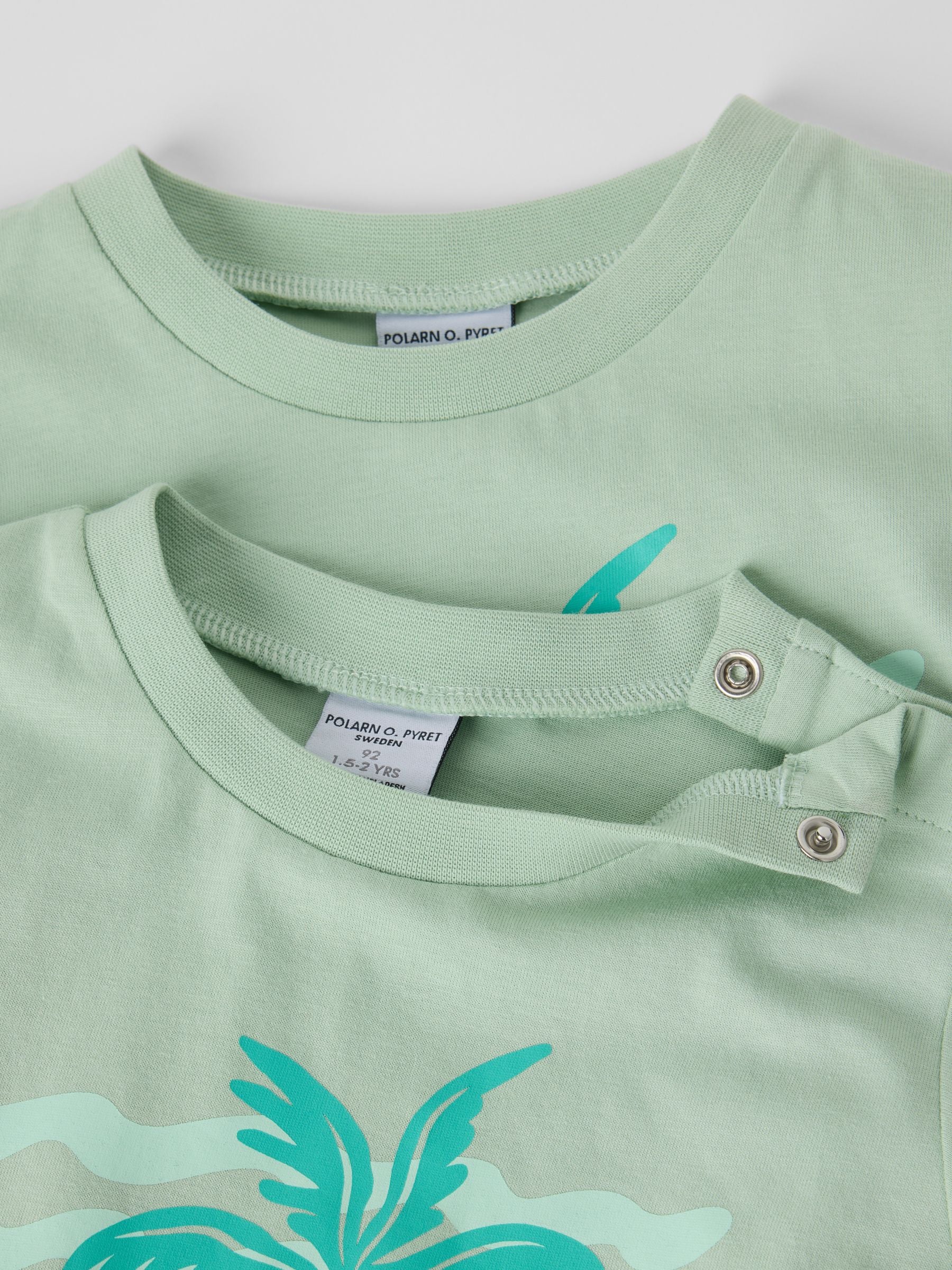 Polarn O. Pyret Green Cotton Printed T-Shirt image 3