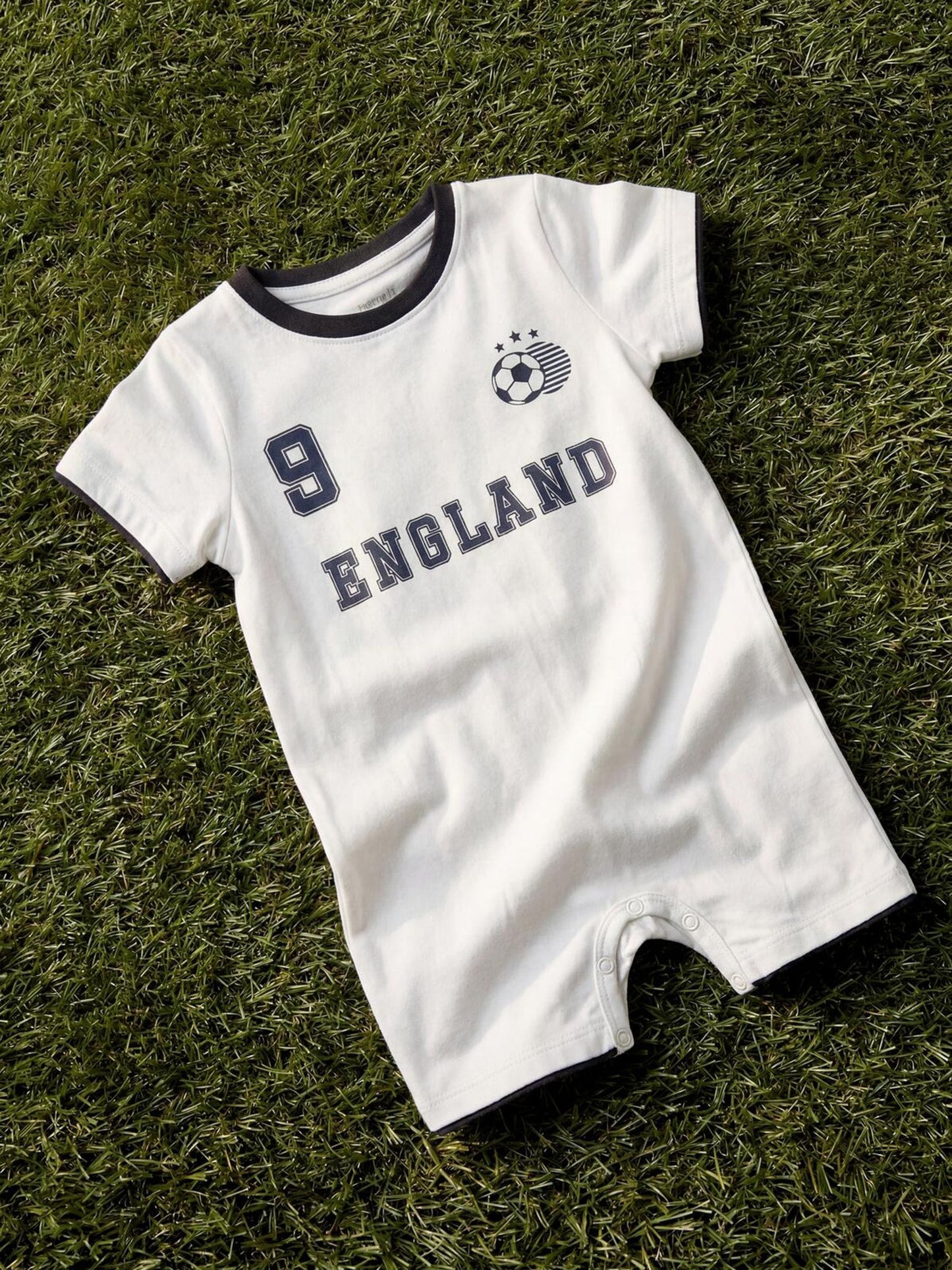 Name It White Baby Football England Romper image 1