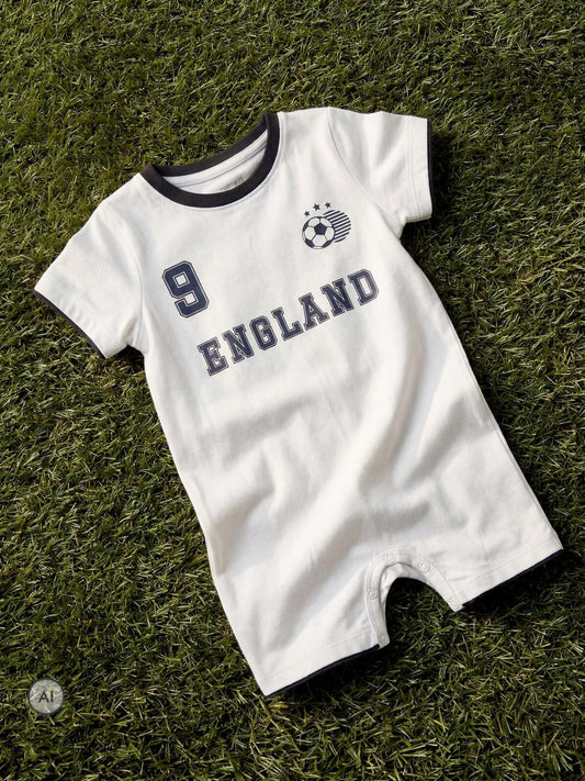 Name It White Baby Football England Romper image 1