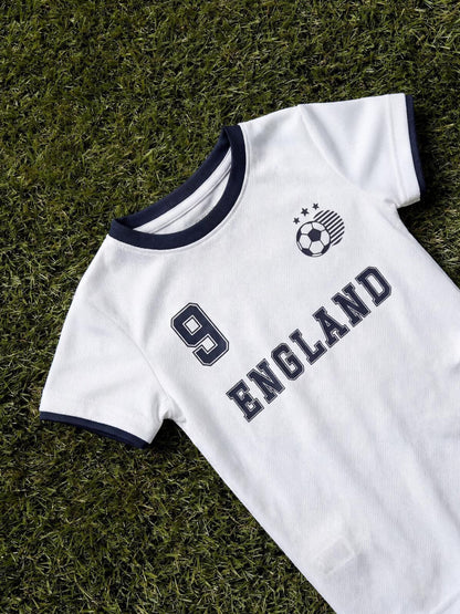 Name It White Baby Football England Romper image 2