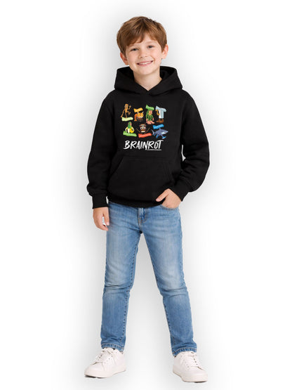 Dsiney Kidz - Brand Threads Black Kids Brainrot Character Hoodie image 1