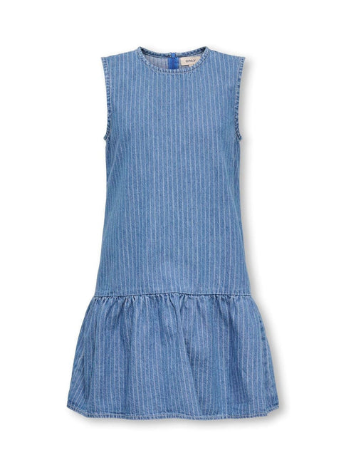 Dsiney Kidz - ONLY KIDS Blue Striped Denim Frill Dress image 1