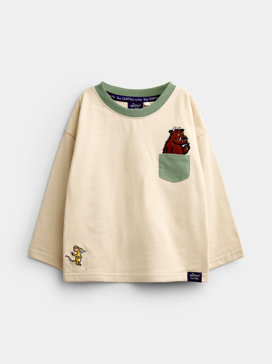 Dsiney Kidz - JoJo Maman Bébé The Gruffalo Khaki Green 2-Piece Top & Stripe Joggers Set image 2