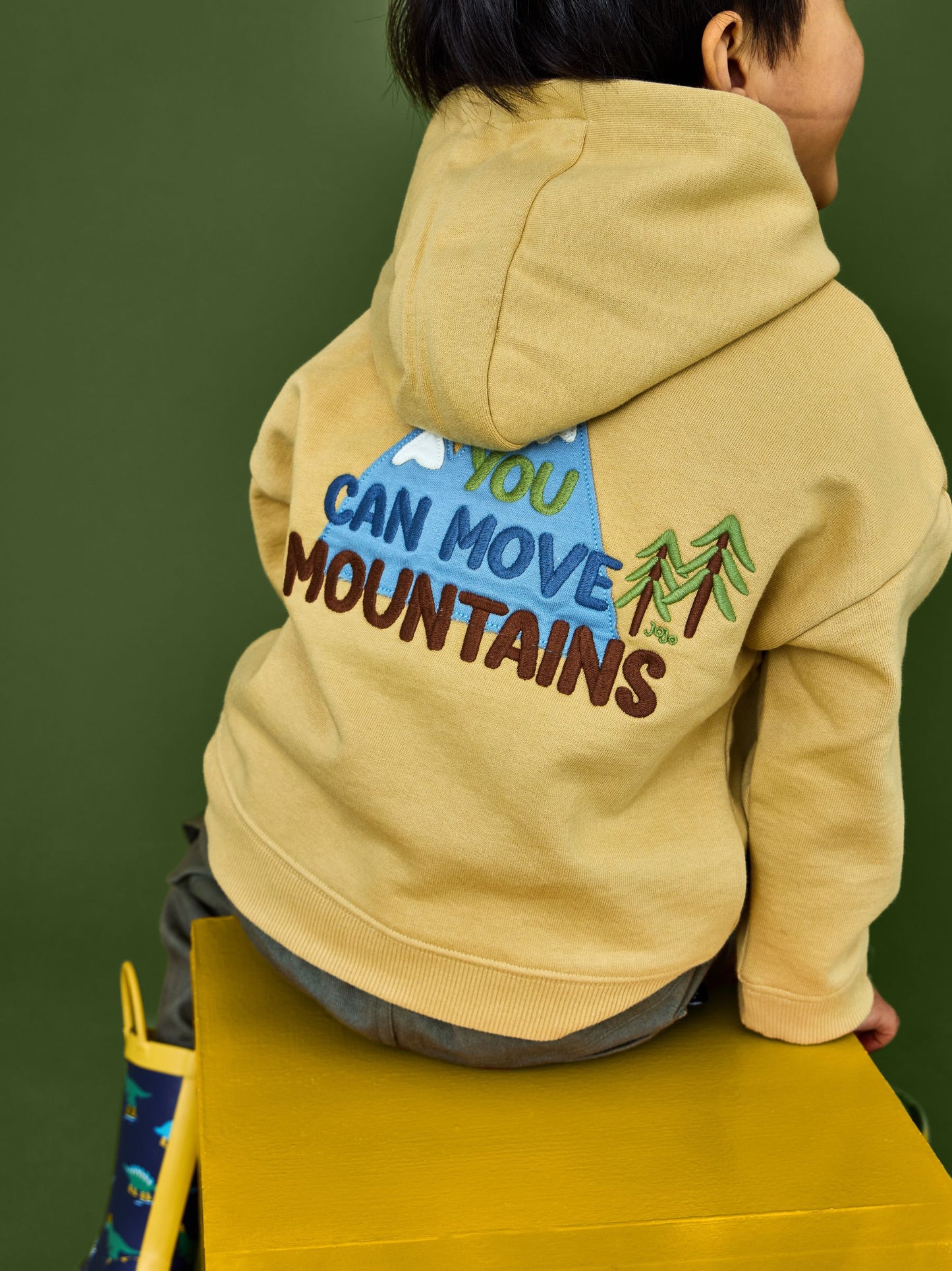 Dsiney Kidz - JoJo Maman Bébé Mustard Yellow Explorer Back Graphic Hoodie image 2