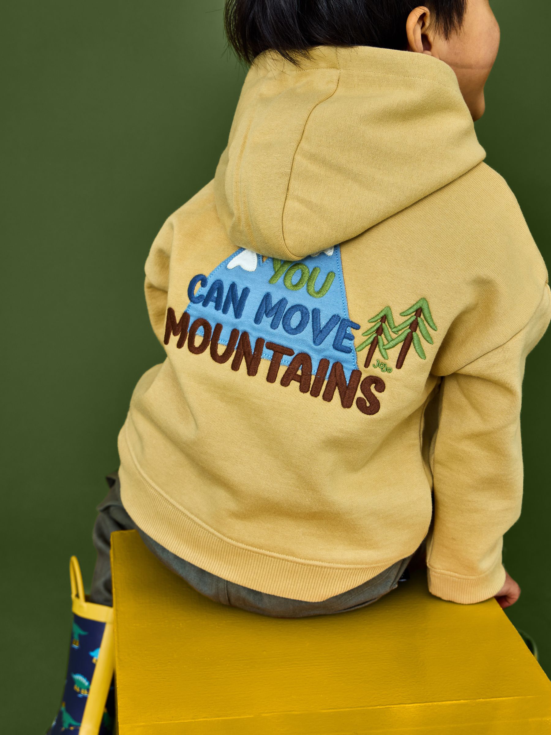 Dsiney Kidz - JoJo Maman Bébé Mustard Yellow Explorer Back Graphic Hoodie image 2