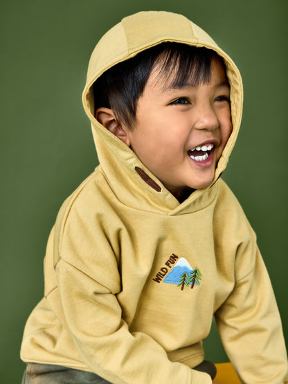 Dsiney Kidz - JoJo Maman Bébé Mustard Yellow Explorer Back Graphic Hoodie image 3