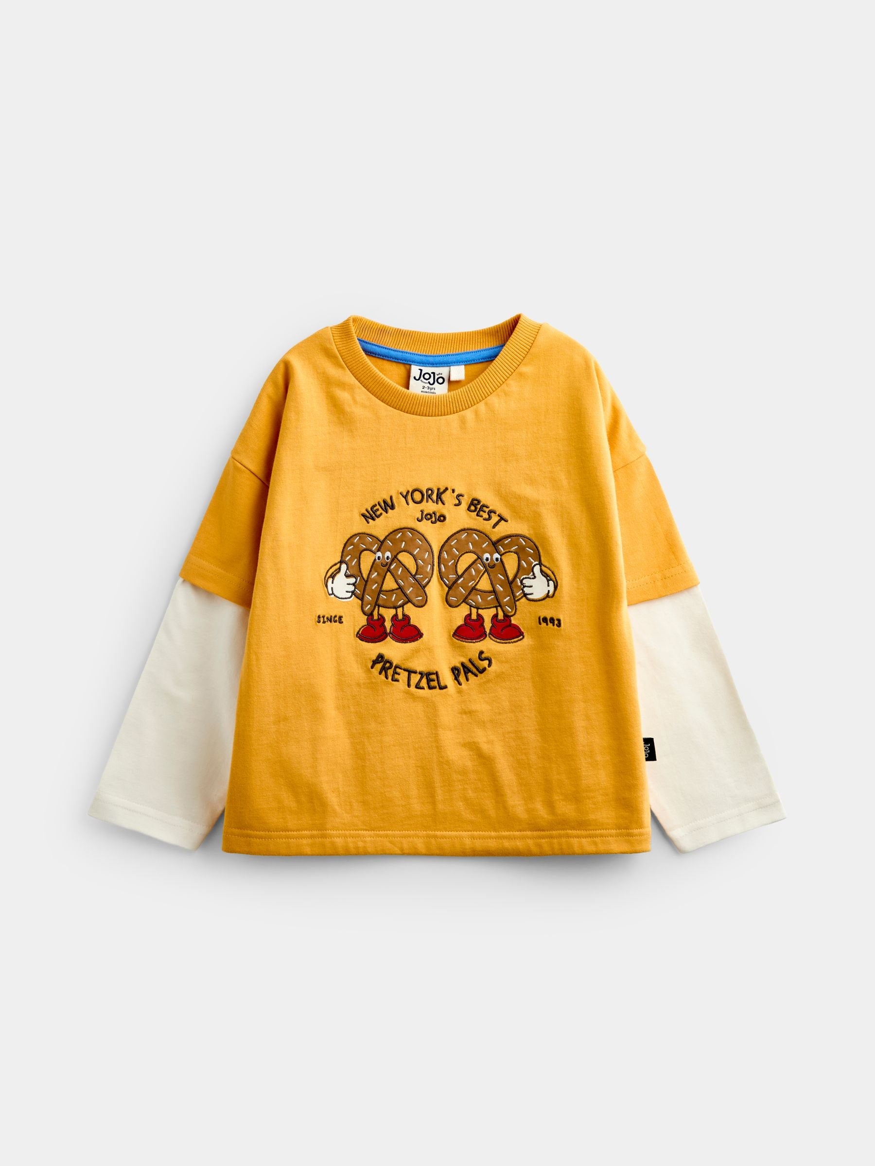 Dsiney Kidz - JoJo Maman Bébé Mustard Yellow Pretzel Long Sleeve Skater Top image 3