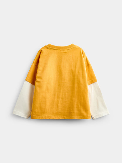 Dsiney Kidz - JoJo Maman Bébé Mustard Yellow Pretzel Long Sleeve Skater Top image 4