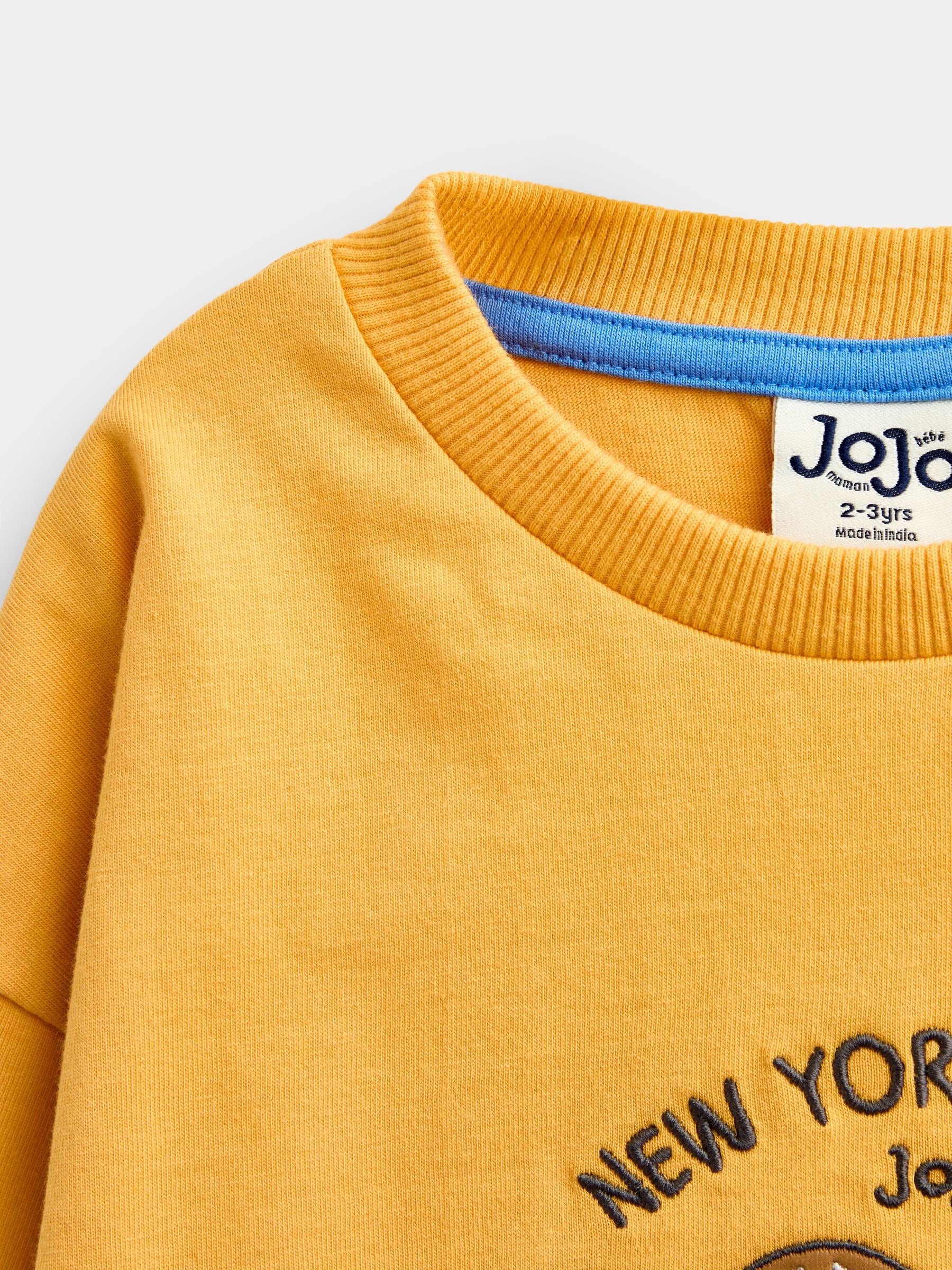 Dsiney Kidz - JoJo Maman Bébé Mustard Yellow Pretzel Long Sleeve Skater Top image 5