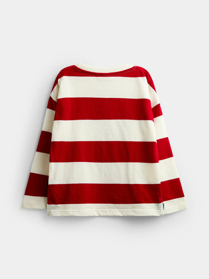 Dsiney Kidz - JoJo Maman Bébé Bright Red Dog Long Sleeve Stripe Appliqué Top image 4