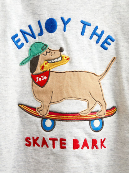 Dsiney Kidz - JoJo Maman Bébé Grey Marl Long Sleeve Skater Top image 4