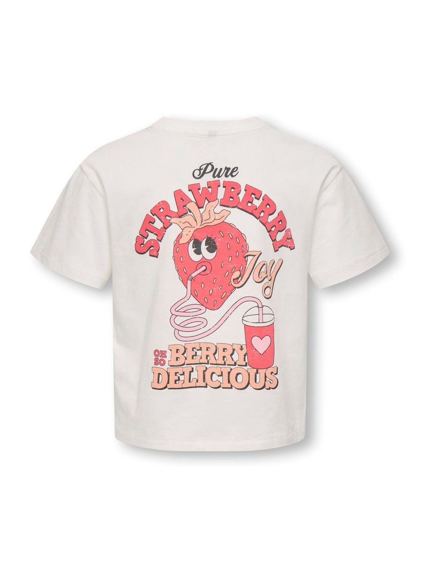 Dsiney Kidz - ONLY KIDS White Strawberry Back Print T-Shirt image 3